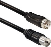 F (m) - Coax IEC (v) coaxkabel / zwart - 7,5 meter