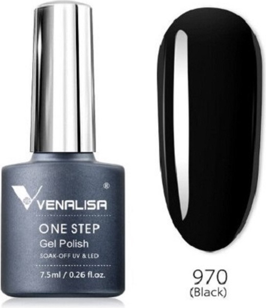 3-in-1 UV Gel Polish One Step Soak Off Gel Lak 970 Black