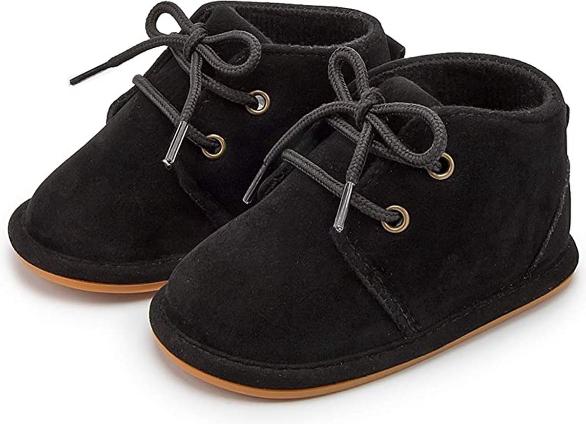 Baby schoentjes - eerste loopschoentjes – Completebabyuitzet - maat 20-21 – 12-18 maanden - 13,5 cm - zwart