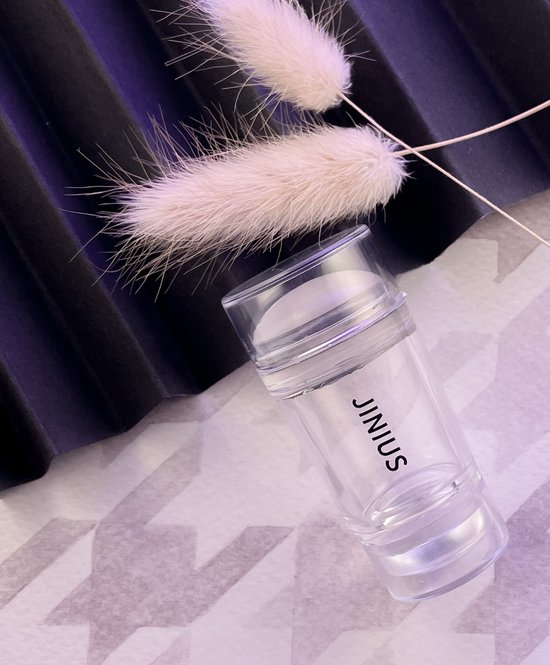 Jinius ® - Nagelstempel doorzichtig - Dubbele siliconen gel stamper - French manicure tip stempel - Nail art jelly stamp - Nagel stempel kussen