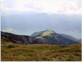 Poster Glanzend – Uitzicht over Berglandschap - 40x30 cm Foto op Posterpapier met Glanzende Afwerking