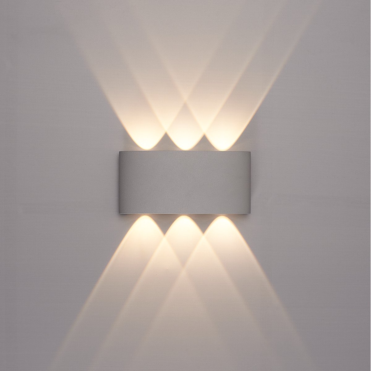 Gitex - Led Wandlamp 6W IP65 - Wit - Waterdicht - Warm White Licht - Buiten/Binnen - Moderne Nordic Stijl