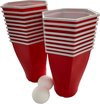 Afbeelding van het spelletje Paco Beerpong Hexagon cups - 20 stuk(s)- Beerpong Bekers- Beerpong cups- 2 ballen - Drankspel - Plastic Bekers