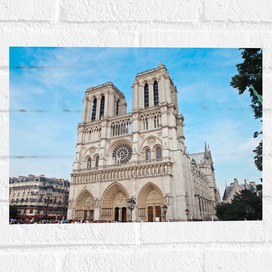 WallClassics - Muursticker - Notre-Dame Kathedraal - Parijs - 40x30 cm Foto op Muursticker