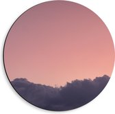 WallClassics - Dibond Muurcirkel - Wolken met Roze Lucht - 40x40 cm Foto op Aluminium Muurcirkel (met ophangsysteem)