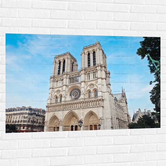 WallClassics - Muursticker - Notre-Dame Kathedraal - Parijs - 120x80 cm Foto op Muursticker