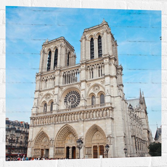 WallClassics - Muursticker - Notre-Dame Kathedraal - Parijs - 80x80 cm Foto op Muursticker