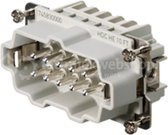 Harting Weidmüller Benelux HDC insert - HDC HE 10 MT / Contact insert (industry plug-in connectors), Male, 500 V, 16 A, Numbe, Contactblok voor rechthoekige connector, Verkoop per: 1 x 1 stuk -