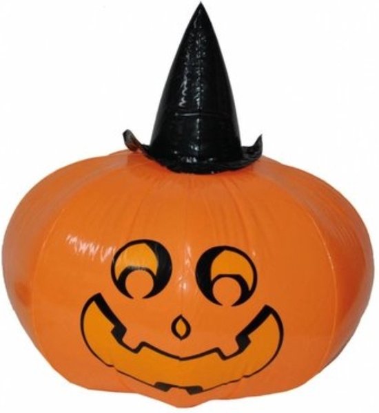 Halloween-stilleven Met Pompoenen, Heksenhoed En Een Duivels Rode Hoed