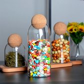 Glazen pot met Kurk - Set A - Met deksel - Snoeppot - Voorraadpot - Voorraadpotten - Decoratie keuken