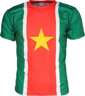 Suriname Vlag Oldschool Style Voetbal T-Shirt Groen - Origineel Design