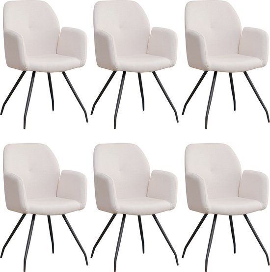 Medyna - Lot de 6 Chaises Scandinaves Grises 