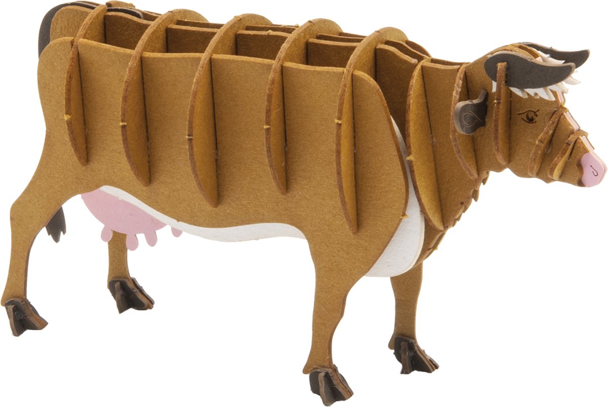 FRIDOLIN 3D papieren model - Bruine Koe.
