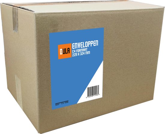 DULA - C4 Enveloppen A4 formaat wit - 229 x 324 MM - 500 stuks ...
