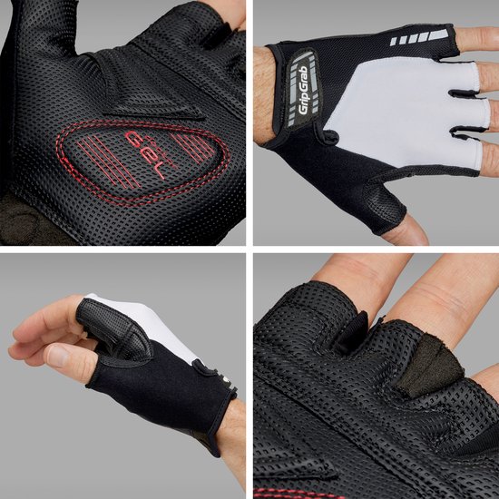 GripGrab - ProGel Padded Korte Vinger Zomer Fietshandschoenen Wielrenhandschoenen met Padding - Wit - Unisex - Maat XL van Gripgrab — afbeelding 2