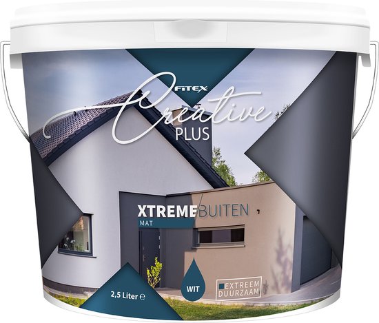 Fitex Creative+ Muurverf Xtreme Buiten Mat Wit - 10 liter wit- Muurverf - Dekkend - Binnen en buiten - Mat -