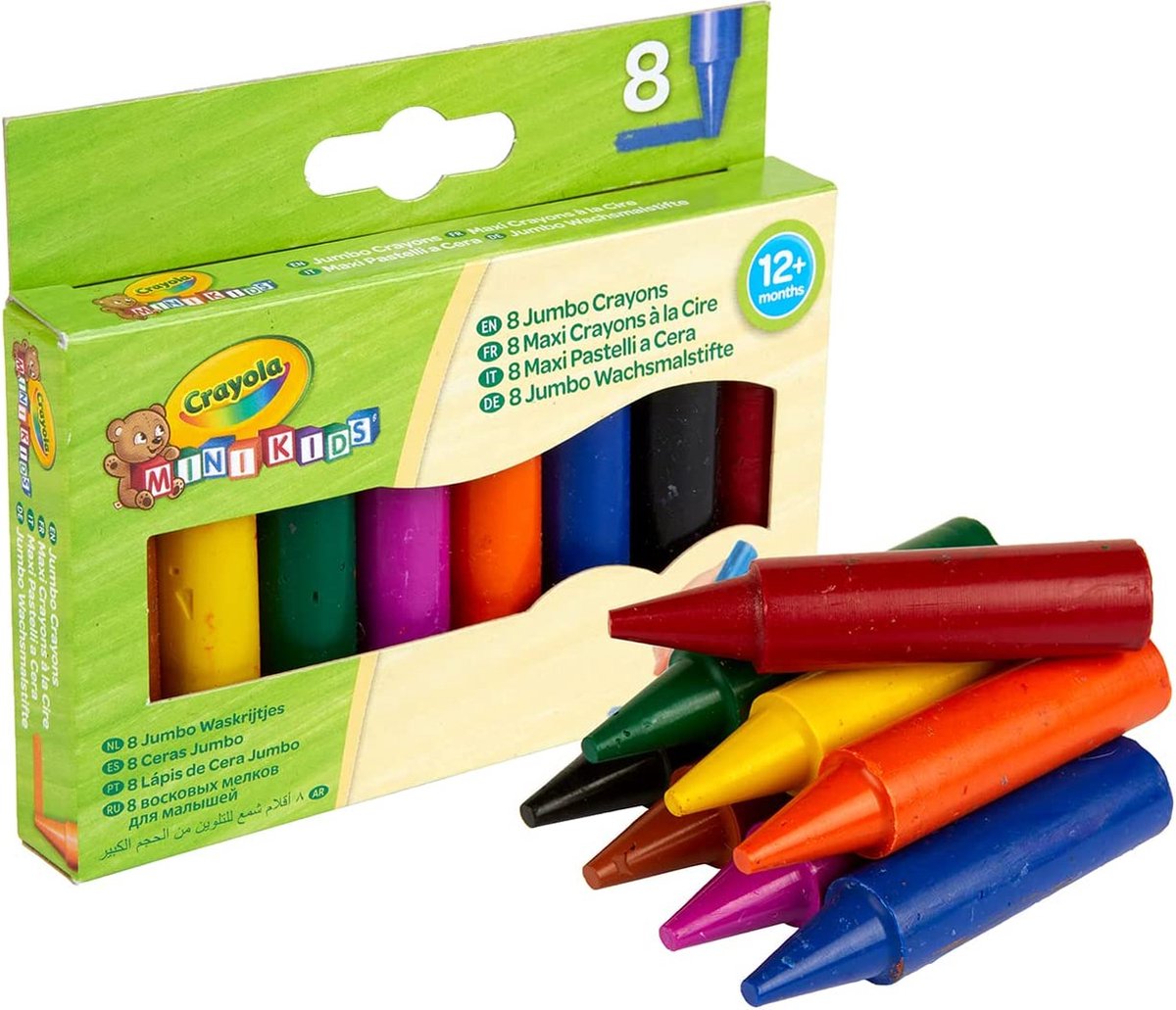 Crayola - Mini Kids - Krijt - Jumbo Waskrijt Voor Kinderen - 8 Stuks — afbeelding 3