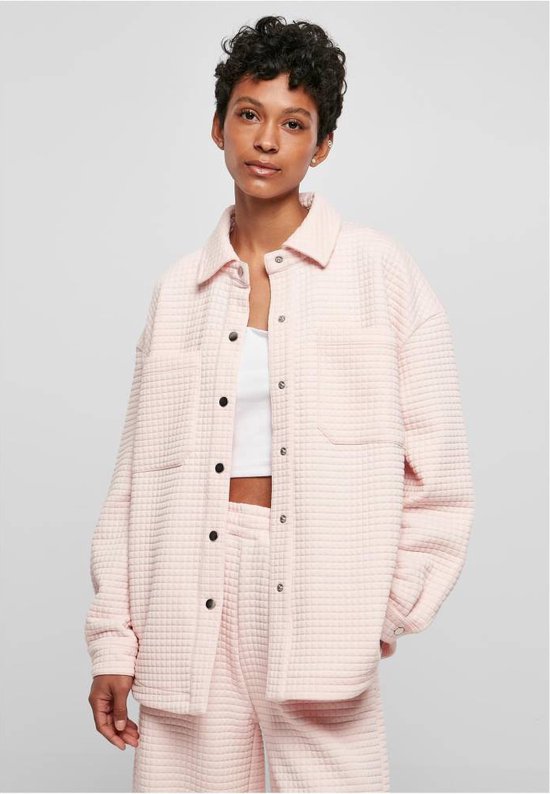 Urban Classics - Quilted Sweat Overshirt Blouse - L - Roze