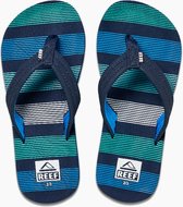 Reef Kids Ahideep Sea Stripes Jongens Slippers - Blauw - Maat 34