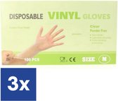 Vinyl Handschoenen Poedervrij Medium - 3 x 100 stuks