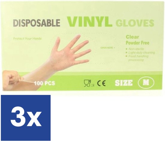 Gants jetables M vinyle 100 pièces