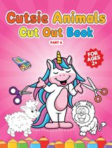 HugoElena - Cutsie Animals - Cut out book - inkleuren en uitknippen - deel 4 - leeftijd 2+ -40 paginas