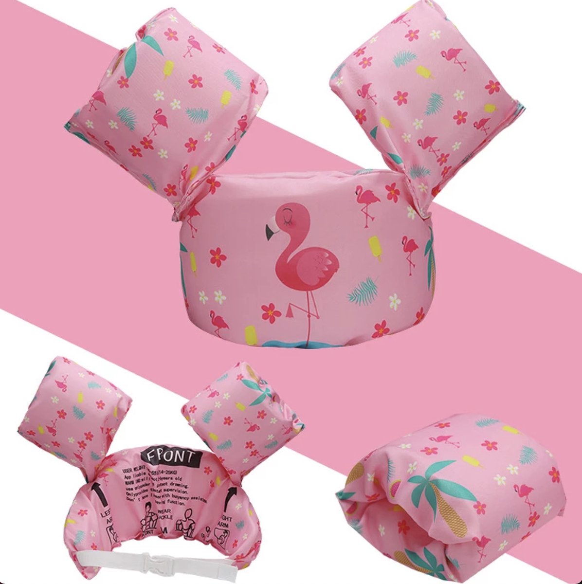 VoordeelShop® Puddle Jumper Zwemvest 2 - 6 Jaar - Incl. Veiligheidssluiting - Flamingo - Zwembandjes Drijfvest & Zwemvleugels - Swimtrainer & Zwemgordel - Zwemvest Kinderen - Peuter - 25 KG — afbeelding 3
