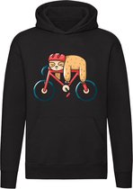 Koala op een fiets | dieren | fietsen | lui | moe | slapen | slaap | grappig | Unisex | Trui | Hoodie | Sweater | Capuchon | Zwart