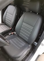 Pasvorm stoelhoezen set (stoel en stoel) Ford Transit Connect 2014 t/m 2018 - Kunst leer zwart