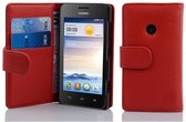 Étui Cadorabo pour Huawei Y3 / Y3C / Y330 / Y331 / Y360 en INFERNO RED - Housse de protection en cuir artificiel texturé et pochette pour cartes Book Case Cover Etui