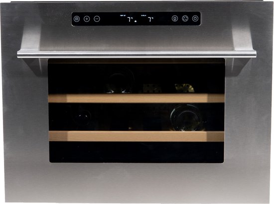 Vinata Soprana Wijnkoelkast Inbouw RVS met Glazen Deur - 24 - Vinata - €799,00