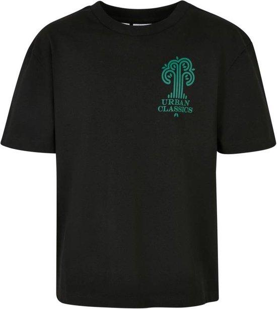 Urban Classics - Organic Tree Logo Kinder T-shirt - Kids 122/128 - Zwart
