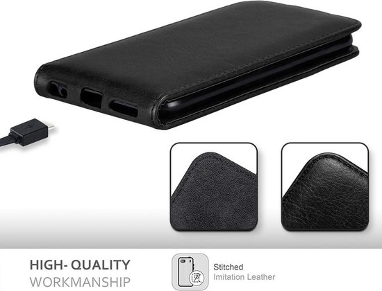 Coque Cadorabo pour HTC Desire 12 en NOIR NOIR - Coque de protection au design rabattable avec fermeture magnétique