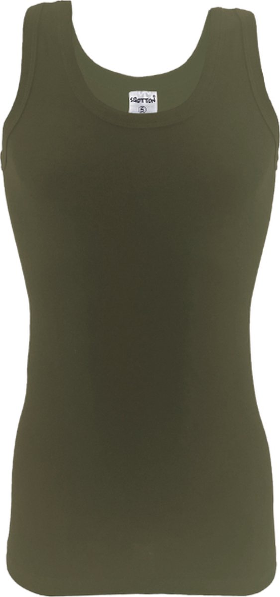 Onderhemd - SQOTTON® - 100% katoen - Legergroen - Maat M/L