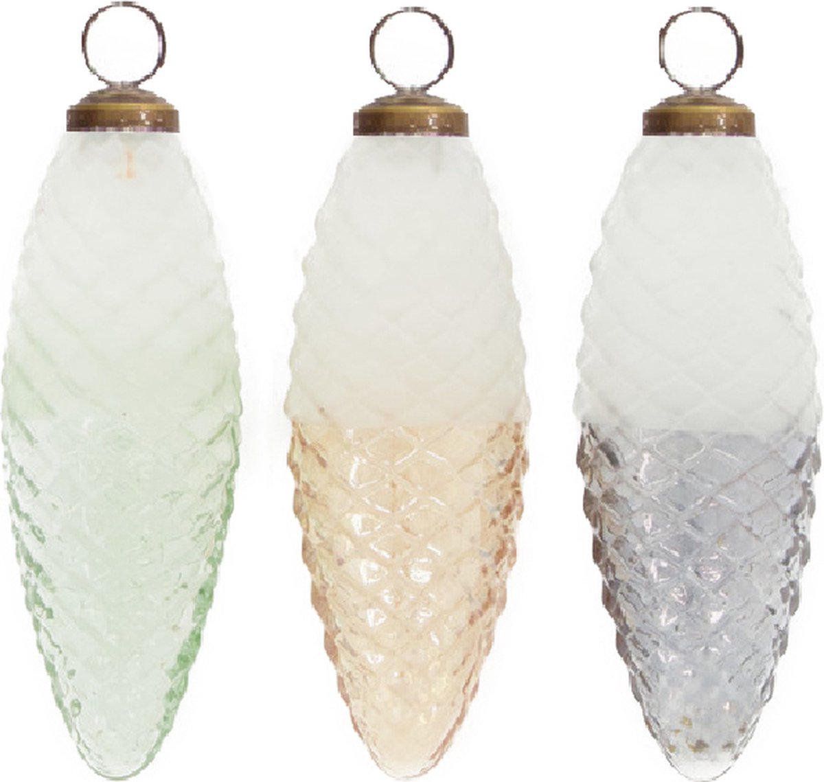 Overige Kerstballen - Hanger Pinecone Glass 16cm Mixed Colours