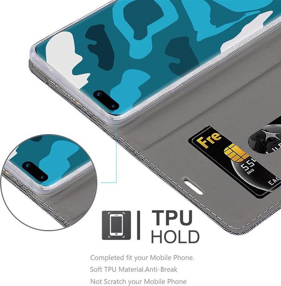 Cadorabo Hoesje geschikt voor Huawei P40 PRO / P40 PRO+ in GRIJS ZWART - Beschermhoes met magnetische sluiting, standfunctie en kaartvakje Book Case Cover Etui