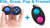 FIDG IT Fidget toys - Fidget Pad - Pop it - Blauw - inclusief boontje