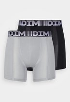DIM 3D Flex Air Boxer Shorts pour hommes 2-Pack-Noir/Gris-Taille XL - Coton - Élasthanne - Polyamide - Ajusté - Homme - Bande élastique