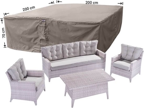 Loungesethoes Madison Grey Rechthoek 210x200x70 cm