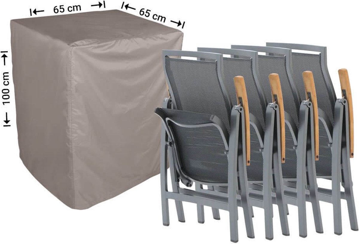 Raffles Covers Tuinstoelhoes - 65 x 65 H: 100 cm - RFOLD65 - Waterdicht - Ademend - UV-bestendig - Elastisch rijgkoord - Beschermhoes tuinmeubelen Taupe