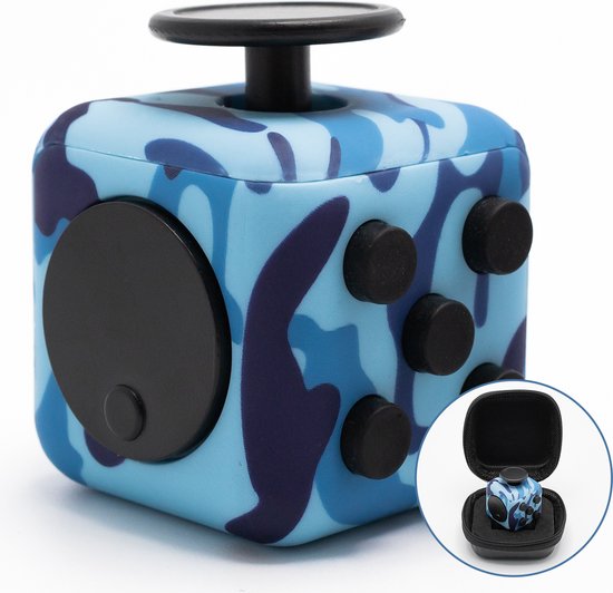 Must-Have for Kids, Fidget Cube Camo Blauw - Friemelkube - Anti Stress  Jouets