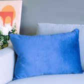 Decohome Alicante Velours Collectie sierkussen – Blauw- 40x60 cm – Gevuld – Polyester – Decoratie – Bank – Woonkamer - Kussenhoes