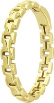Lucardi Dames Zilveren goldplated ring fantasieschakel - Ring - 925 Zilver - Goudkleurig - 18.5 / 58 mm