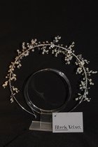 Zilver halo met parels,steentjes en bloemen