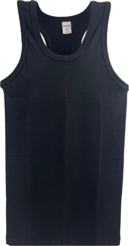 SQOTTON® halterhemd - 100% katoen - Zwart - Maat L