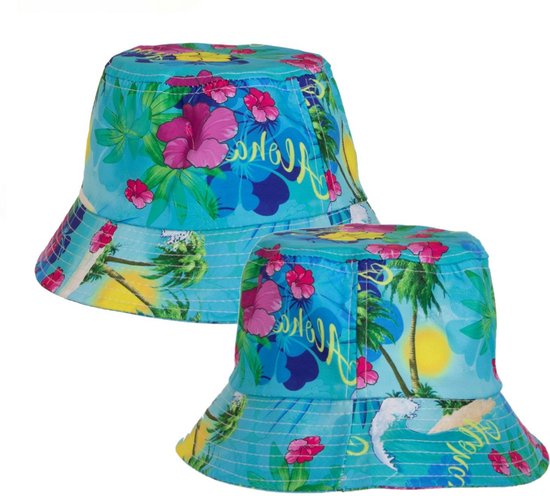 Thème Hawaï - chapeau de pêcheur/chapeau de soleil - 2x - pour adultes