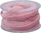 Verpakkings Lint - Pc. Roll Velvet Ribbon (1 Cm) L. Pink 8 Meter