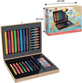 Valise de coloriage pour les Enfants | 33 pièces | Boîte de créativité pour les enfants | Couleurs | La peinture sur visage | Dessiner | Bricoler | Grafix