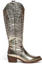 SmileFavorites® Dames Cowboylaarzen met Hak - Goud - Imitatieleer - Maat 36