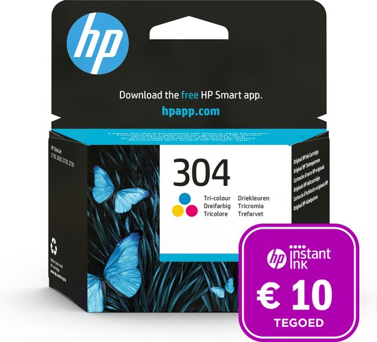 HP 304 - Inktcartridge kleur + Instant Ink tegoed - HP